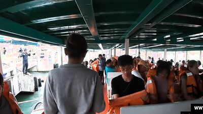 Amateur babe in mini skirt is filmed POV style while blowing her lover outdoors