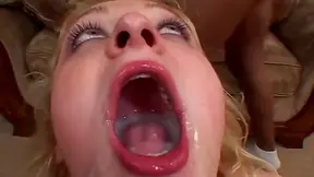Blonde Beauty Gets Her Mouth Filled With Cum During Hot Sex Act