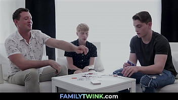 FamilyTwink - Tricky Stepdad Fuck his Offspring after Playing Poker - Pierce Paris