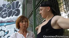 Granny Devours Strangers Clothes Preparing For Public Doggy Style Sodomy