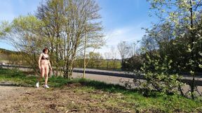 Stripping naked on the motorway