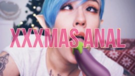 Dildo ride and anal under xmas tree