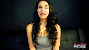 baddie sabrina s gotten on her knees to get her face spermed!