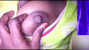 Indian Village Aunty Playing with Her Boobs Ready for Fucking in Midnight