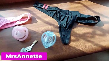 SURPRISE. FROM TODAY YOUR COCK IS ALWAYS IN A CAGE. CHALLENGE CHASTITY