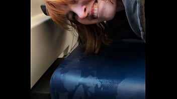 Pixie Pink Public Pissing and Squirting in a Busy Train During the Day