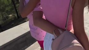 Fucked a cute girl and her boyfriend after meeting on the street
