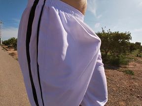 Flashing My Boner in See Thru Basketball Shorts for the Cyclists and Runners