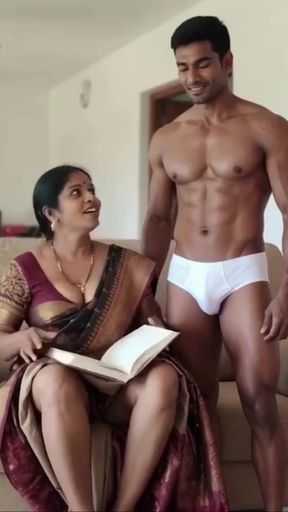 Desperate Indian hotwife gets a sloppy blowjob from her cuckhold