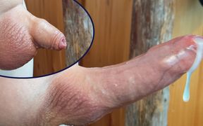 Small Hairless Virgin Phimosis Dick Braves the Cold for Some Hands-free Edging and Leaking Cum