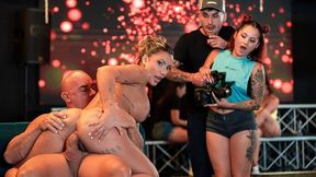 Sloppy Fucking Deepthroat On Cock At Club Bar While Crowd Watches Her Gag With Christian Clay And Kenia Music