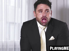 PlayingMen.com - Beau Butler's face sitting before Sir Peter's pounding