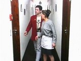Classy lady is having a nice dinner with her lover, while his wife is cheating on him