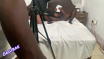 African whore with the dollar man motel fuck (behid the scenes)