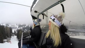 seductive ski babes candee licious and kitana lure share cock after enjoying lesbo strap on session gp3295