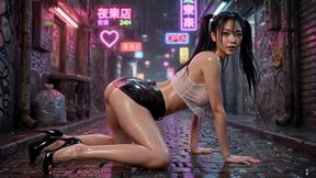 asian street whore: public pussy play and toilet fuck ai generated