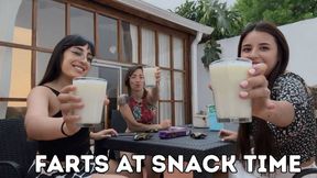 Farting during snack time with my friends, Alesia and Grecia