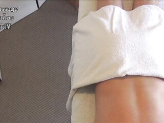 Thai massage with masseuse filming cheerful ending