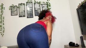 bbw soda burp and fart on tight jeans