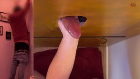 Cum biscuit at gloryhole biscuit jerking off