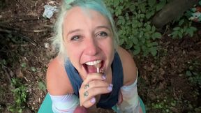 proxy paige gives a sloppy blow job in the park!