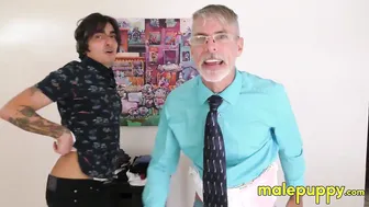 Daddy Richard Lennox has twink trainee test BDSM tighty whities with wedgies