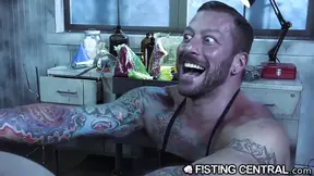 Daddy Doctor Fists His Hunk Monster & Disobedient Assistant