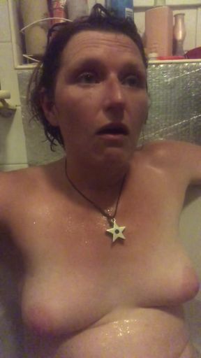 A video I sent to a mega meaty man from PoF whilst sweating my sexy perfect tits off in the bath   Clip 1