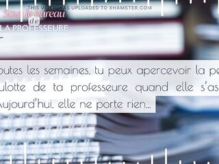 The teacher fingers herself underneath her desk - French audio JOI hot teacher