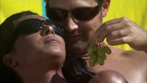 dee services her man with an outdoors interracial fuck by the pool