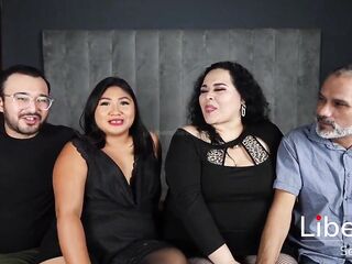 Mature couple has sex with young couple