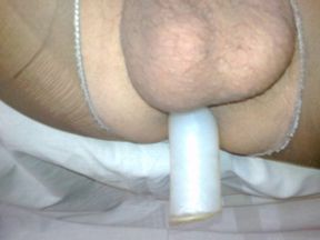 Anal solo masturbation close up