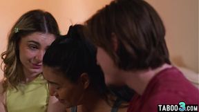 Asian MILF Dana Vespoli soothes her anxious teen stepkids with calm affection