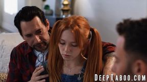 Wild Stepfather and Teen Daughter Madi Collage Engaged In Intense Spitroast Session