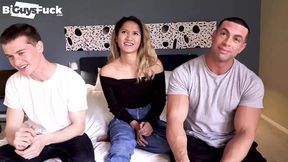 Big muscle jock Sean Costin gets his 9+ inch cock into Asian teen Tina Torres' wet butt