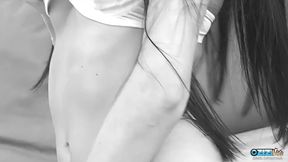 Claudia Adams maturates on her own before her busty BBF joins her for group sex