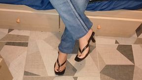 Goth flip flop heels