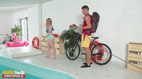 Curvy Blonde Beauty Gets Frustrated and Surprised During Relaxation Session - FAKEhub