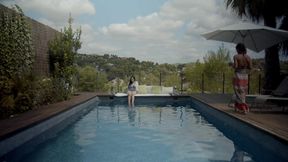 Poolside Toy Play Gets Hot Lesbian Babes Off