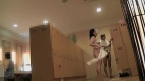 Long legged Japanese girls naked in changing room pk06