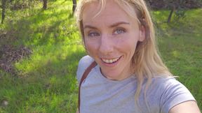 Petite Blonde Gets Massive Outdoor Facial
