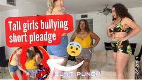 Tall girls bullying short pledge - cunt punch