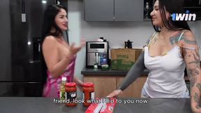 The engineer joins our sleepover and we have a threesome, torrid MILF activity with fat baps and a heavy phat lollipop - BGG!