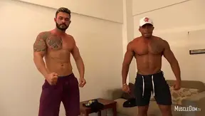Latin Hunks Flex Muscles and Worship Each Other’s Big Dicks in Hot POV Scene
