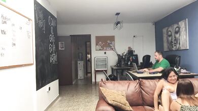 My girlfriend fucks me at my friend's house.