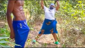 Bbw milf dominated in outdoor cage sex