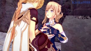 Jean Gunnhildr and Aether have intense sex in a deserted old castle. - Genshin Impact Hentai