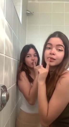 Lesbian teens share a kiss in homemade video