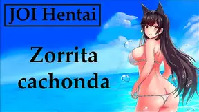 Horny Anime Babe Gives JOI Blowjob Instructions in Spanish Bikini Scene