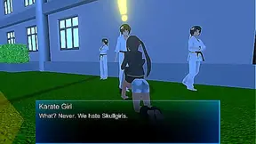 Shemale Dominatrix Degrades Sub Man with Ballbusting Golden Pleasure